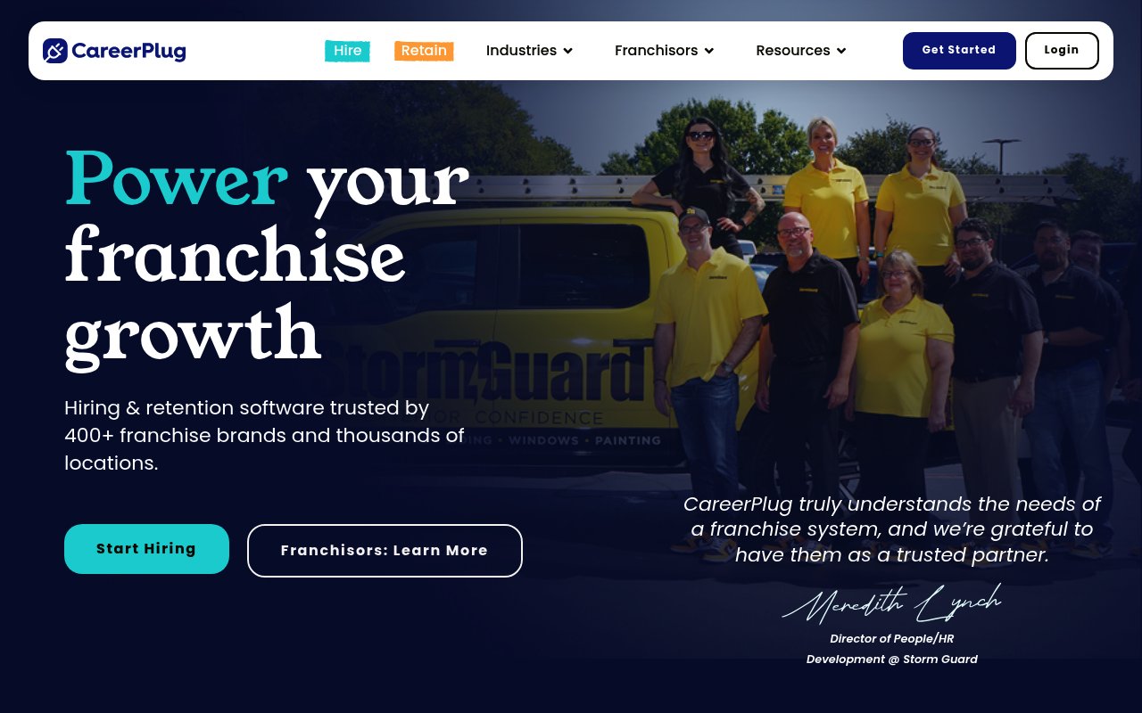 CareerPlug hiring software homepage